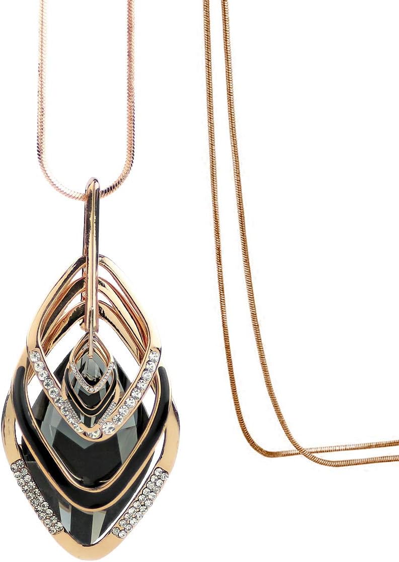 Triple Layer Pendant Necklace Long Statement Pendant Necklace Long Sweater Chain | Long Necklaces for Women | Summer Necklaces | Jewelry for Girls | Boho Necklaces for Women