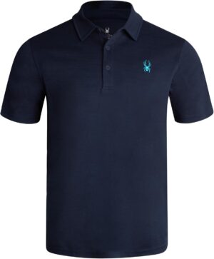 Spyder Mens Polo Shirt - Moisture-Wicking Short Sleeve Athletic Performance Collared Golf Shirt for Men (S-XL)