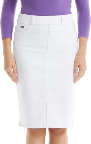 ESTEEZ Straight Knee Length Stretch Denim Jean Skirt for Women Size 0-24 Plus Size - Boston