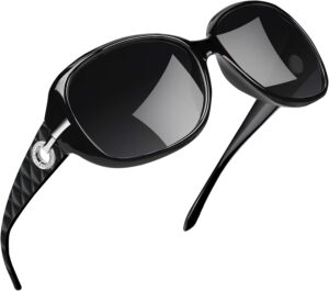 Joopin Big Womens Sunglasses Polarized Trendy Sun Glasses Large Rectangle UV Protection Rhinestone Sunnies