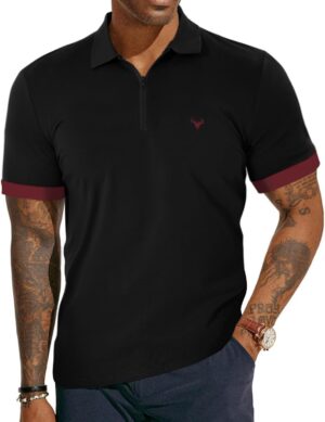 KUYIGO Men's Short&Long Sleeve Polo Shirts Casual Slim Fit Business Fashion Tops Golf Tennis T-Shirt
