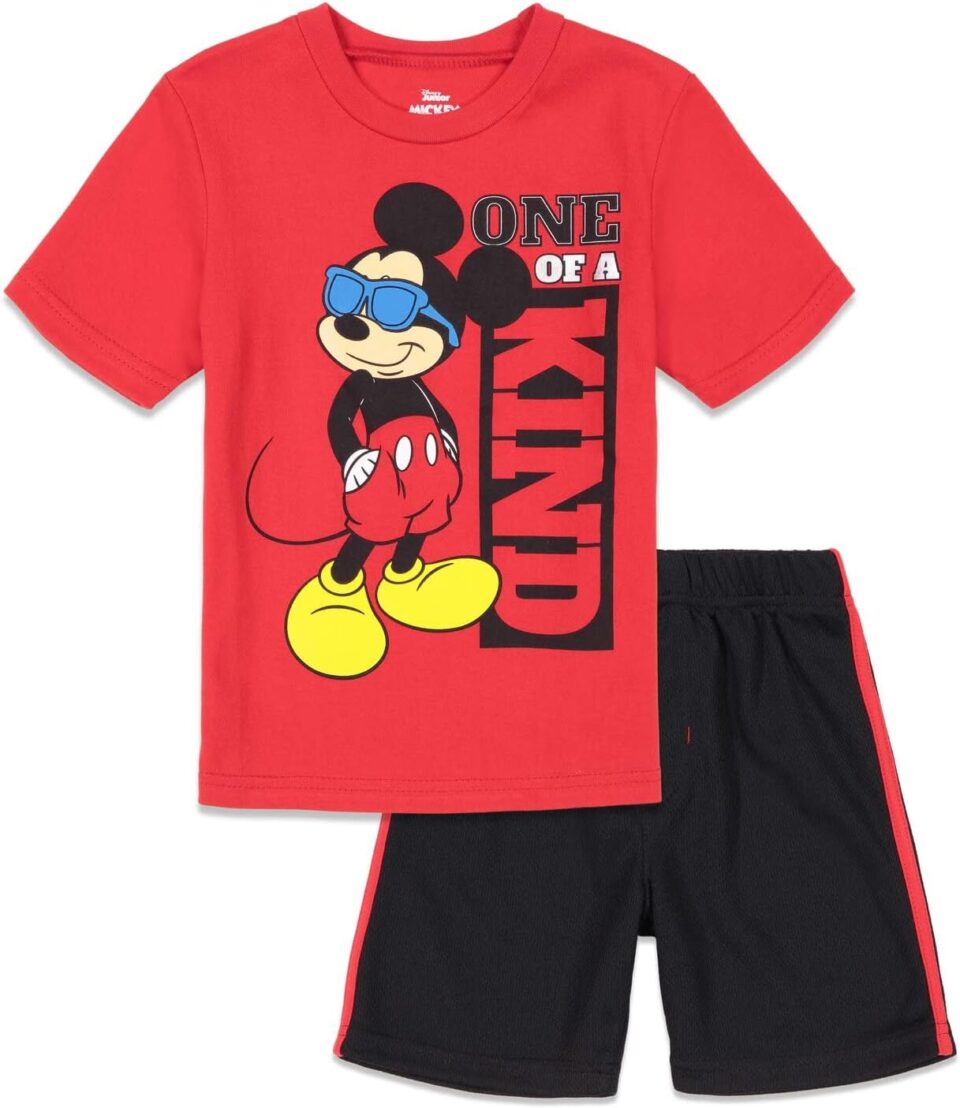 Disney Mickey Mouse T-Shirt and Shorts Outfit Set Infant to Big Kid Sizes (12 Months - 12)