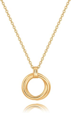 CANEVINKA 18K Gold Plate Coin Pendant Necklace for Women Dainty Compass Sunflower Necklaces Personalized Chain Layered Jewelry