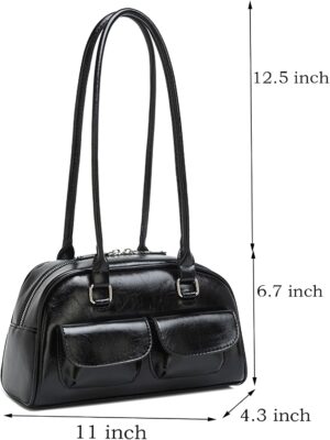 Y2K Shoulder Bag for Women Black Small Purse Brown Purse Trendy Purse Retro Women's Shoulder Handbags Purses
