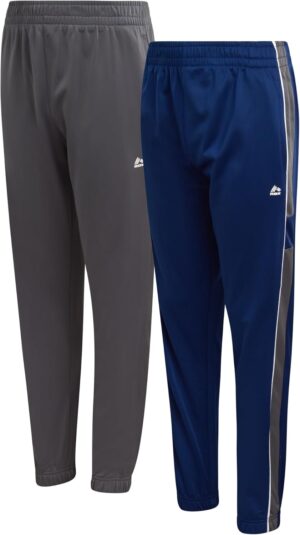 RBX Boys Sweatpants - 2 Pack Stretch Performance Tricot Activewear Boys Joggers Athletic Pants with Side Pockets (Size: 4-20)
