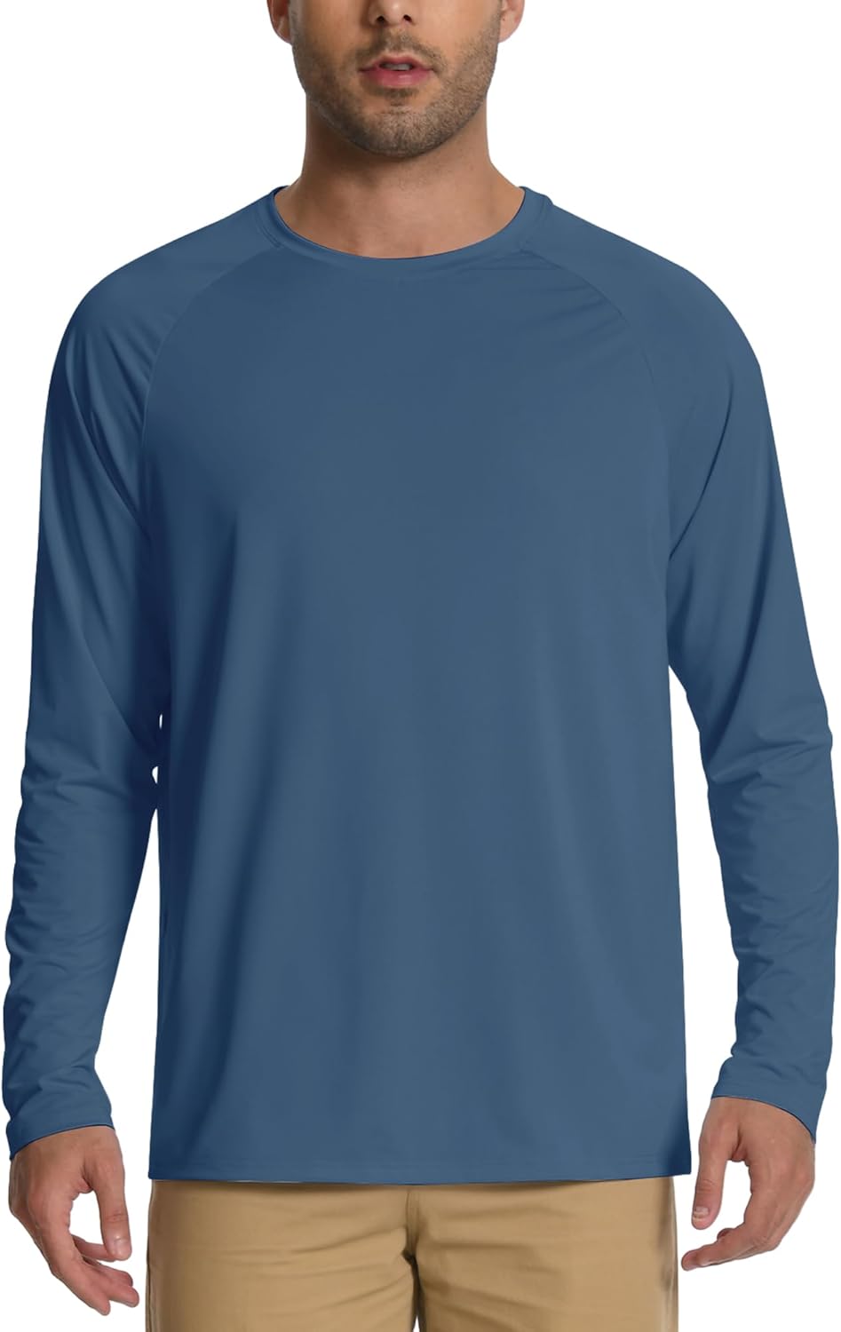 Valcatch Fishing Shirts for Men Long Sleeve Sun Protection Shirts for Swim Hiking Running Athletic Top with Zip Pocket