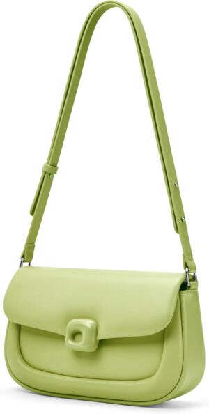 LA FESTIN Leather Shoulder Bag for Women - Adjustable Strap Crossbody Satchel Handbags with Buckle Closure