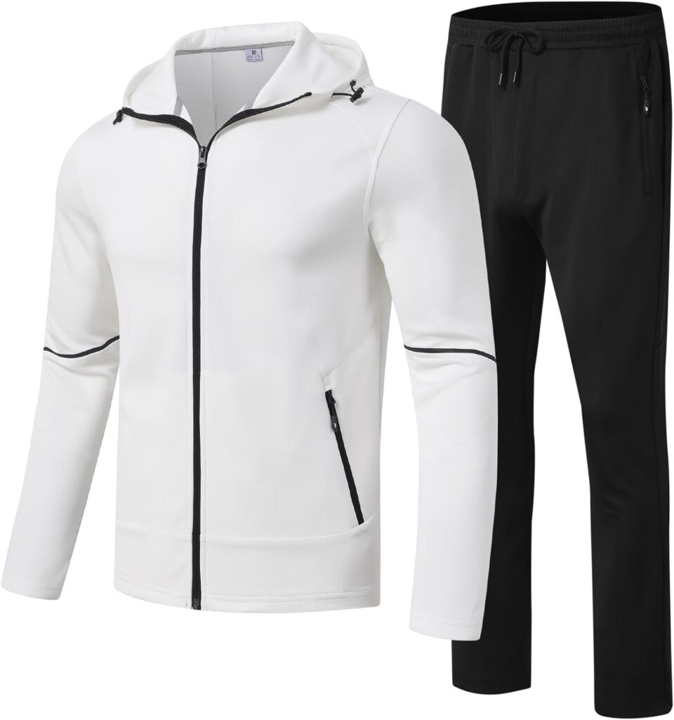 Rdruko Men's Track Suits 2 Piece Set Sweatsuits Jogging Workout Gym Warm Up Sportswear Suits with Hoodie