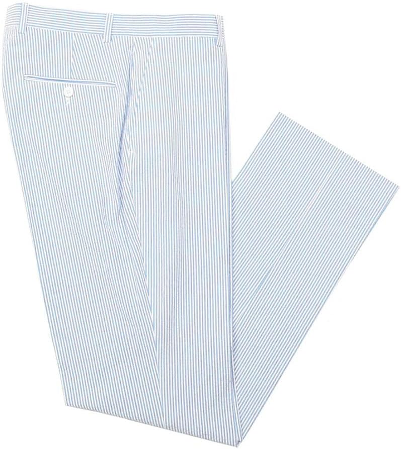 Mens Summer Slacks Mens Sear Sucker Slim Fit Suit Separate Pants Trousers