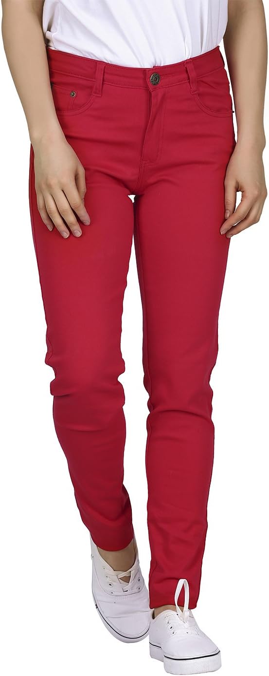 HDE Women's Mid-Rise Stretchy Denim Slim Fit Skinny Jeans