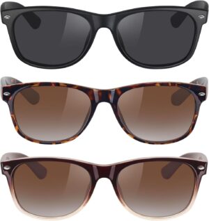 MEETSUN Classic Polarized Sunglasses for Women Men Trendy Retro Sun Glasses for Driving UV Protection (3 Pack)