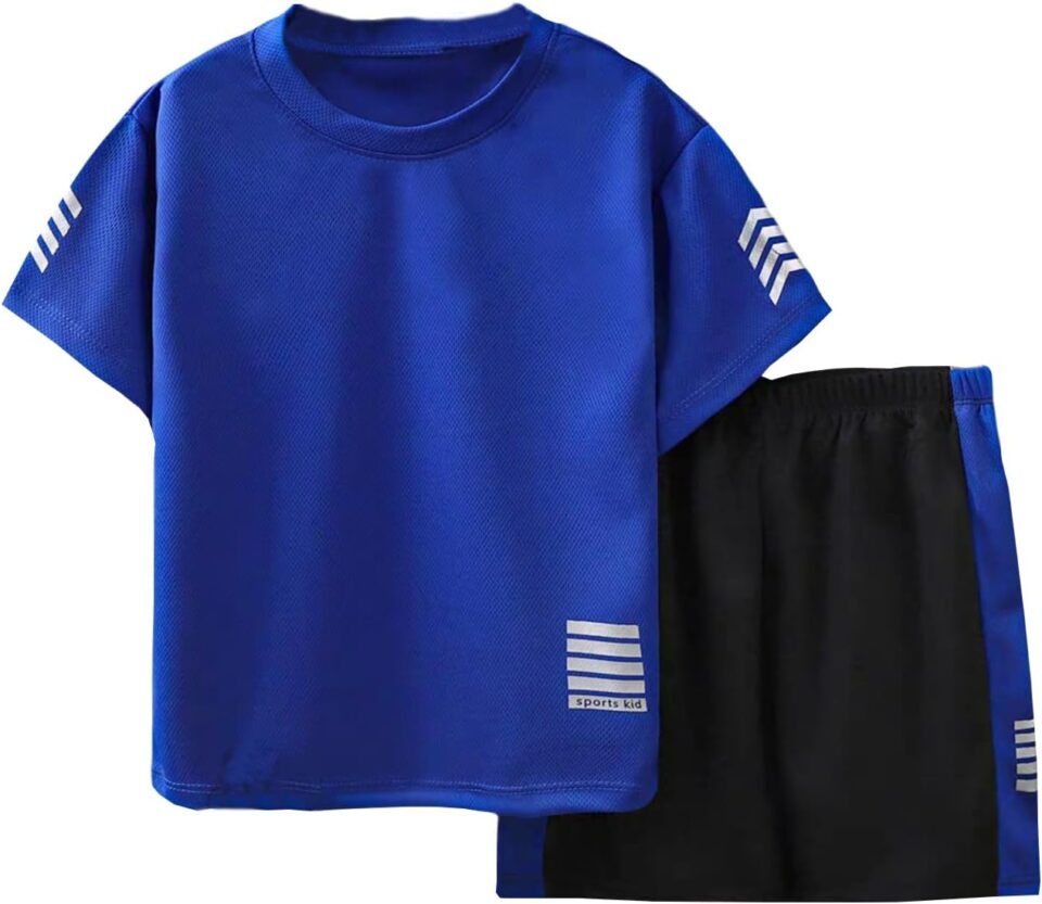 Toddler Boys Clothes Mesh Athletic Summer Short Sleeve T-Shirt and Shorts Kids Outfit Set 3-10 Year