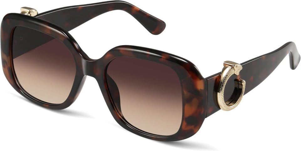 Square Sunglasses for Women, Trendy Womens Oversized Sunglasses, Stylish Large Frame Shades Designer Womens