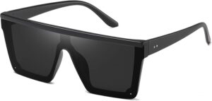STORYCOAST Square Sunglasses for Women Men Fashion Big Frame Flat Top Sun Glasses Mirror Lens