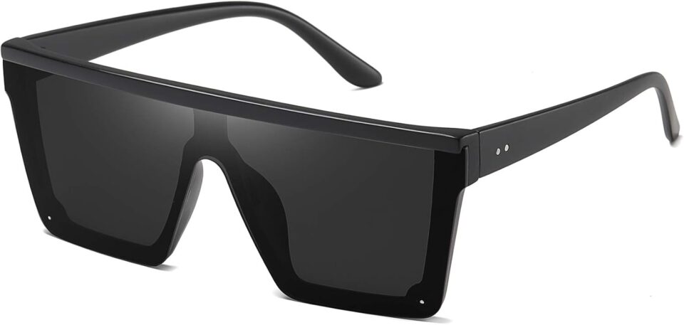 STORYCOAST Square Sunglasses for Women Men Fashion Big Frame Flat Top Sun Glasses Mirror Lens