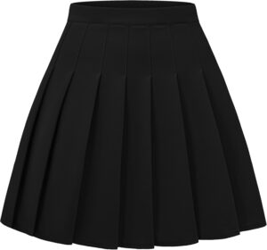 Women Pleated Skirt A-Line Short Mini Basic Skirt School Uniform Cheerleader Skirts Skater Skirt