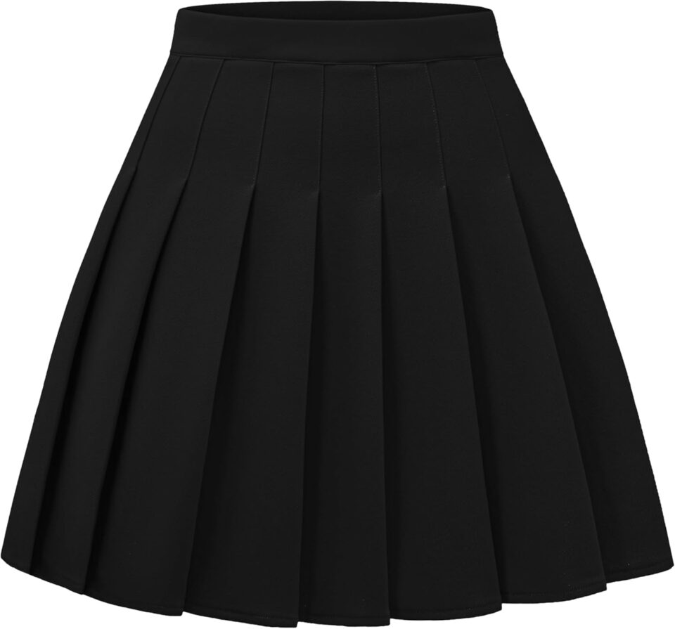Women Pleated Skirt A-Line Short Mini Basic Skirt School Uniform Cheerleader Skirts Skater Skirt