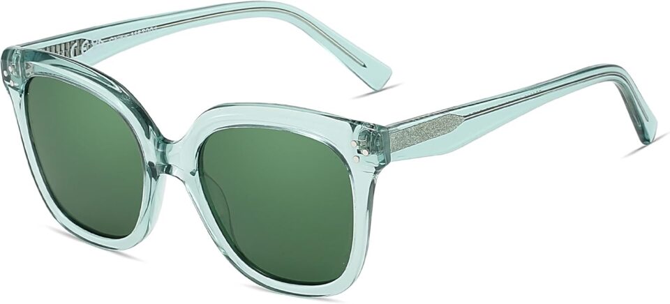 ZENOTTIC Polarized Sunglasses Women Trendy: Square Designer Acetate Sun Glasses - Retro Shades for Vacation UV400 Protection