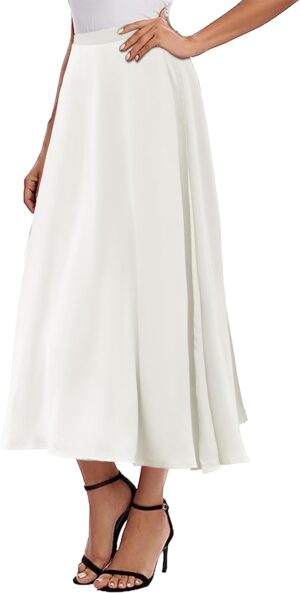 Womens Satin Maxi Skirt Spring Fall Elegant Silk High Waisted Side Split Flowy A Line Casual Formal Long Skirts