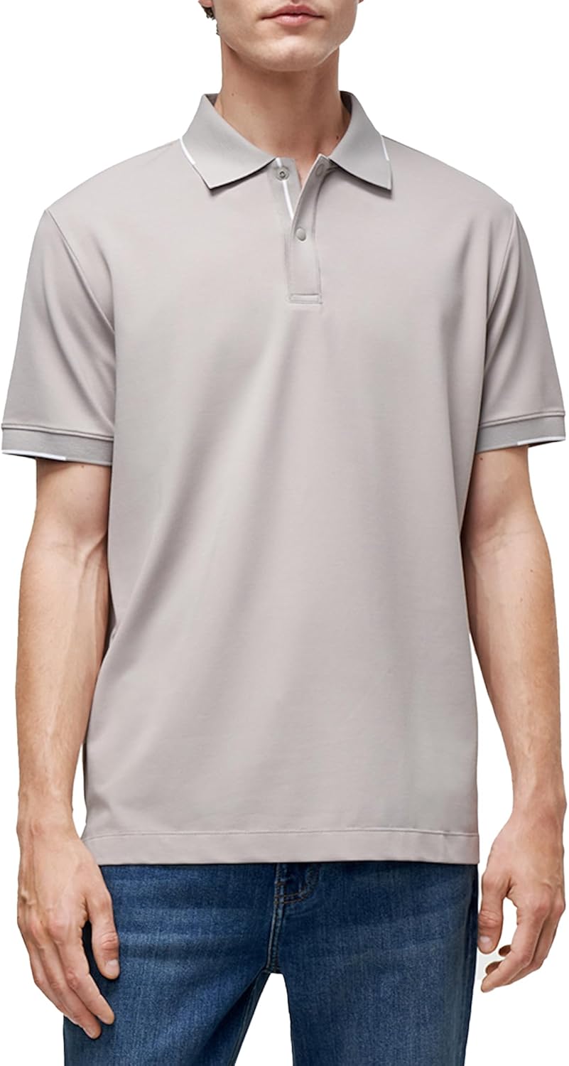 Mens Polo Shirts Casual Button Classic Work Shirt Summer T Shirt Stylish Golf Tops