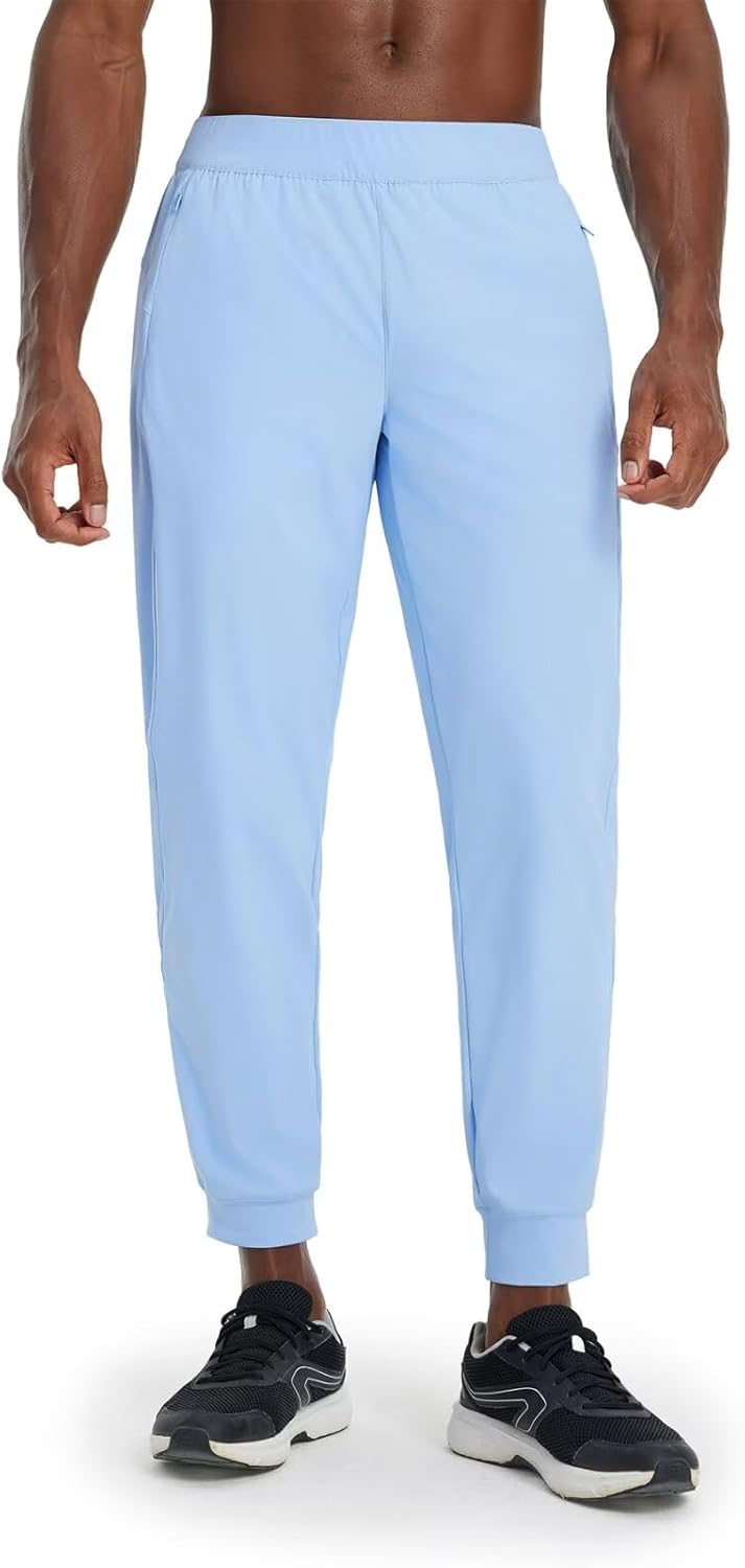M MAELREG Men's Golf Joggers Pants with Zip Pockets Stretch Lightweight Nylon Sweatpants Work Casual Athletic Track Pants Men