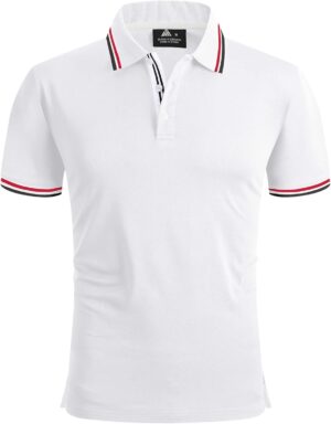 SECOOD Men's Polo Shirt Moisture Wicking Summer Short Sleeve Tennis Golf Shirts Casual Stylish
