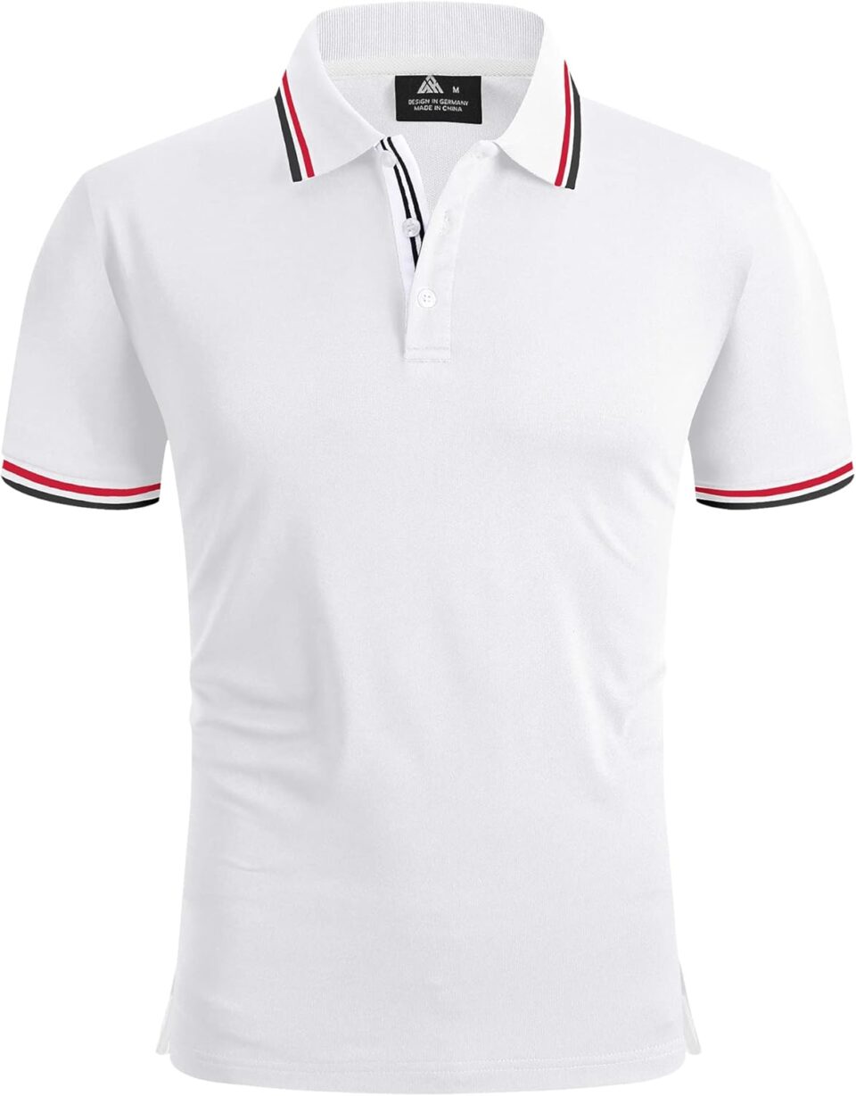 SECOOD Men's Polo Shirt Moisture Wicking Summer Short Sleeve Tennis Golf Shirts Casual Stylish
