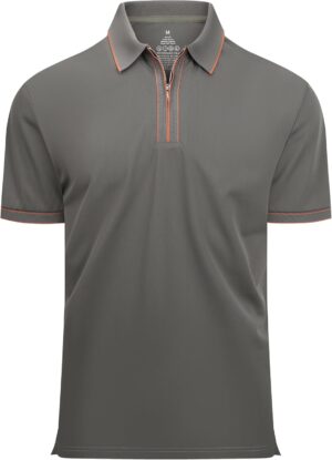 Alex Vando Mens Zipper Golf Shirt Moisture Wicking Zip Up Solid Fashion Polo Shirts