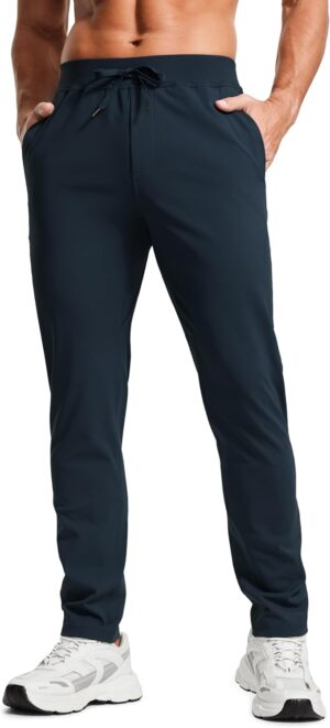 CRZ YOGA 4-Way Stretch Athletic Pants for Men 30" Workout Lounge Casual Work Jogger with Zip Pocket