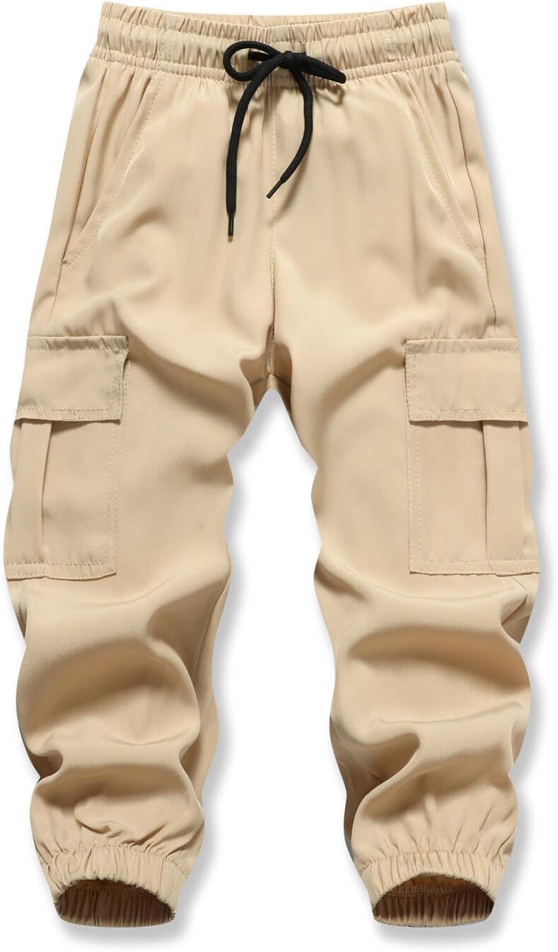 Baby Boys Cargo Joggers Pants Toddler Quick Dry Lightweight Hiking Pants Kids Pull On Sweatpants