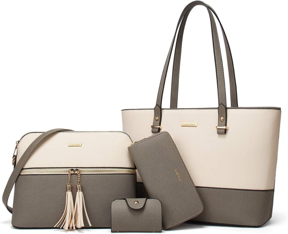 Women Fashion Handbags Wallet Tote Bag Shoulder Bag Top Handle Satchel Purse Set 4pcs