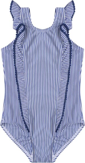 LIZENS Girls Swimsuit Kids Scalloped One Piece Ruffle Swimsuit Girls Swimwear Print