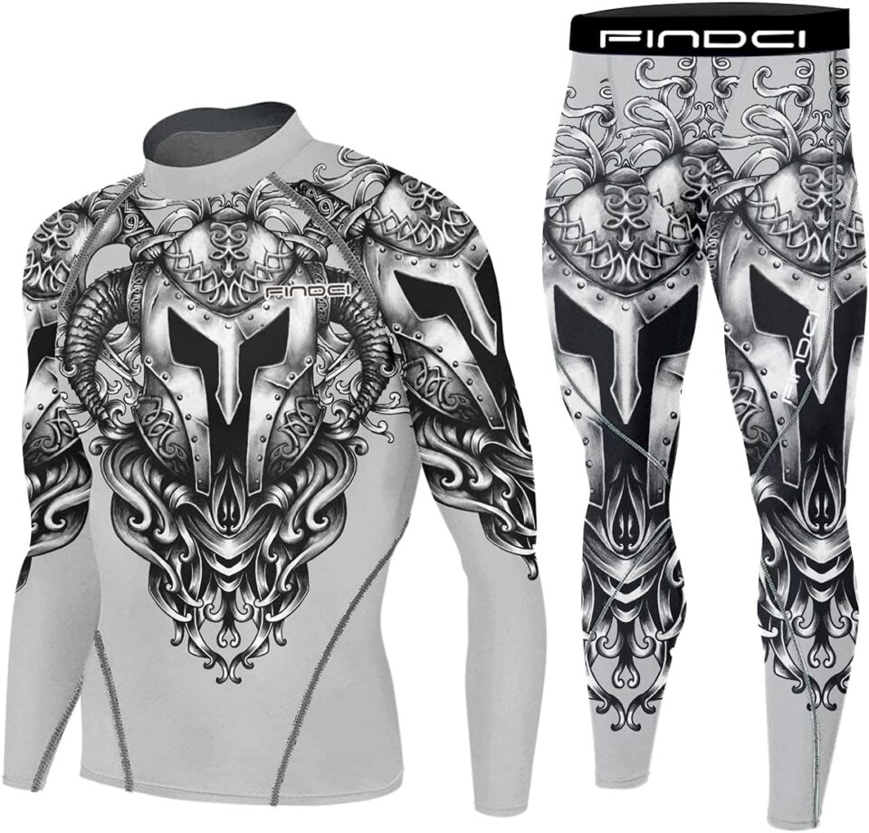 Men's Running Fitness Cooling Sportswear Camo Compression Short-Sleeved Shirt + Pants Sets