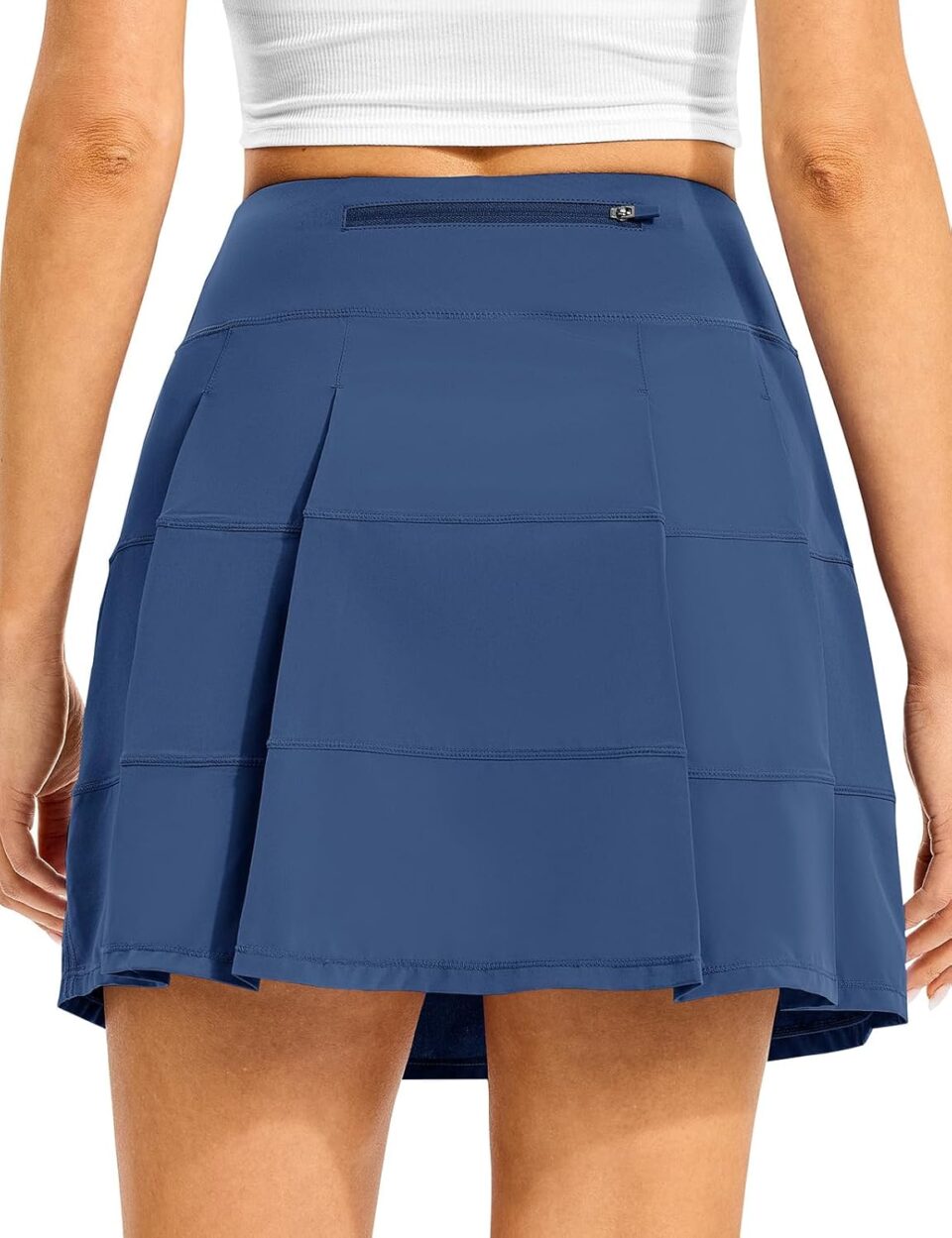 TBMPOY Women's Tennis Skorts Skirts Pleated High Waisted 16" with Zipper Pockets Golf Athletic Casual Sports Pickleball