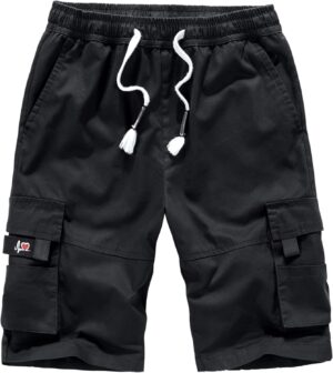 APTRO Men's Cargo Shorts Elastic Waistband Drawstring Summer Casual Cotton Big & Tall Relaxed Fit Work Shorts
