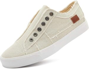Women's Slip on Shoes Non Slip Fashion Canvas Sneakers Low Top Casual Shoes