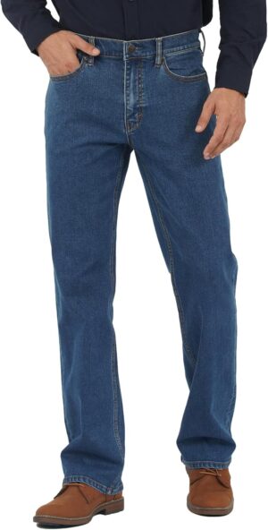 APUOR Men's Relaxed Fit Stretch Jeans Flex Waist Straight Jeans Athletic Fit Denim Pants