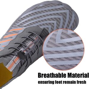 GroundedFootwear for Women Men with Neuropathy, 2025 New Comfortable Lightweight Non-Slip Barefoot Shoes (White,15 Women/13 Men)