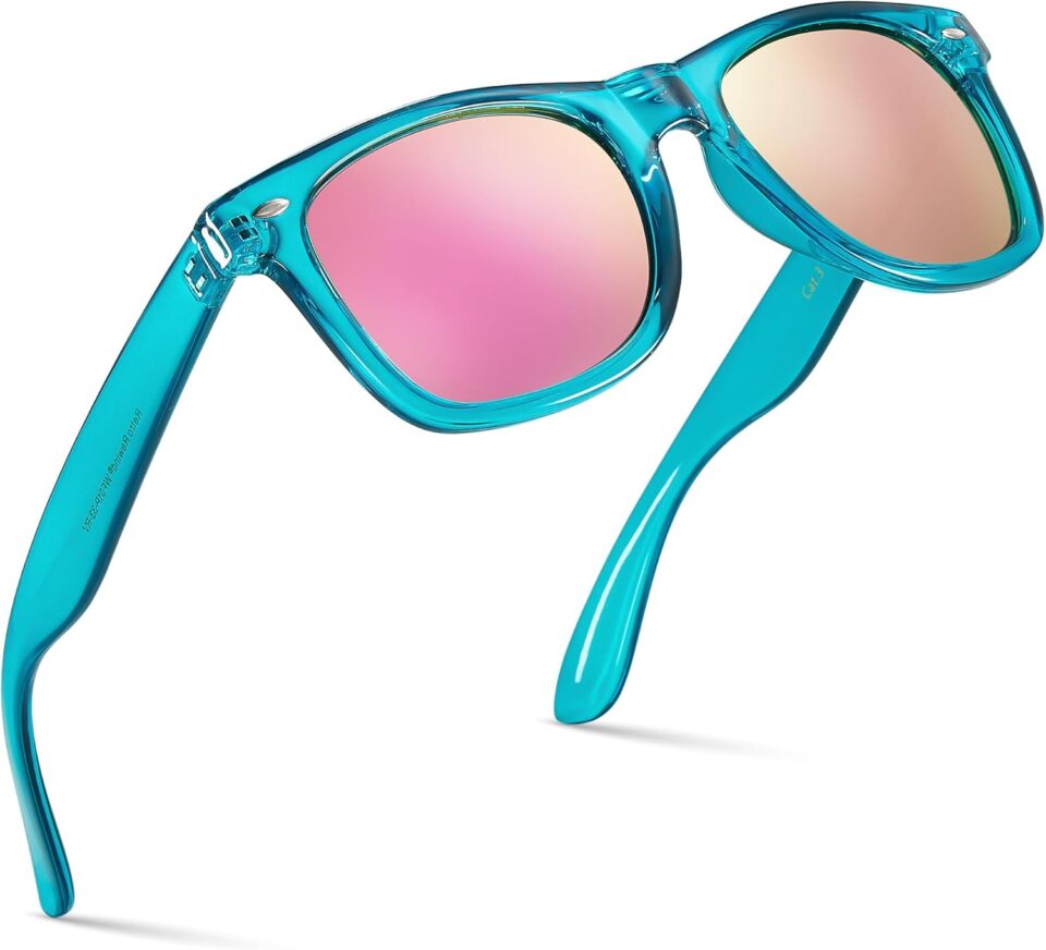 Retro Rewind Translucent Frame Colorful Neon 80s Mirrored Sunglasses for Men Women