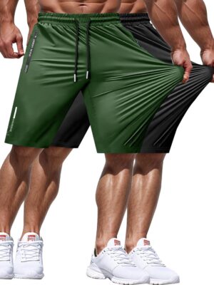 Men's Athletic Shorts Lightweight Sport,Gym,Workout，Running Jogging Shorts Quick Dry with Zipper Pockets