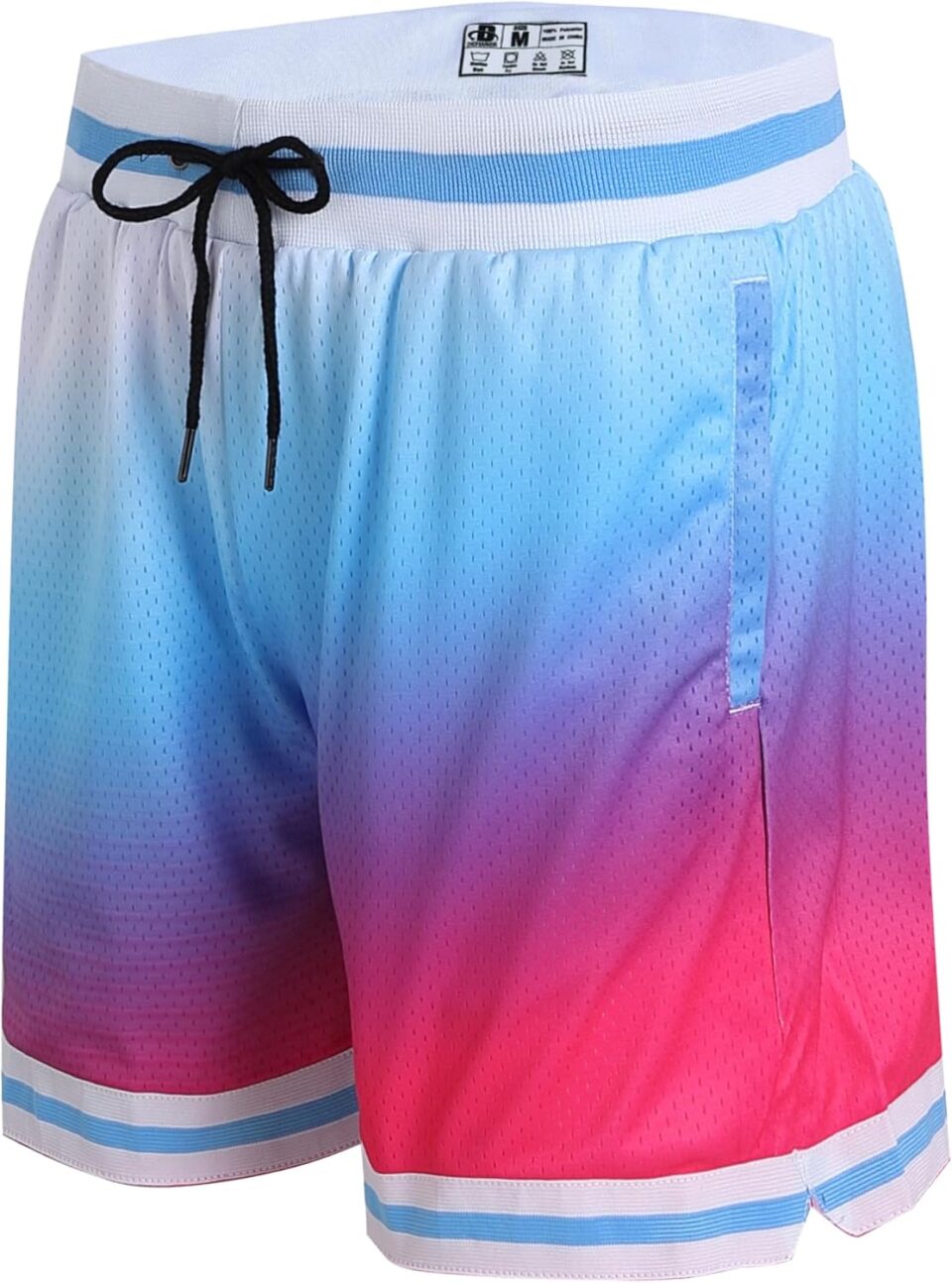 DEHANER Men's Basketball Shorts with Zip Pockets for Workout Gym Sports, Featuring Breathable Mesh Fabric