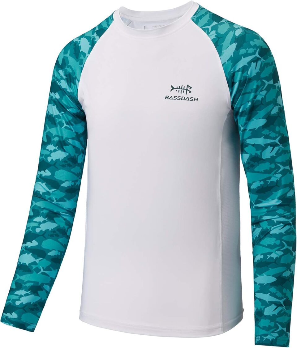 BASSDASH Youth UPF50+ Camo Long Sleeve Fishing Shirt UV Protection Quick Dry Tee