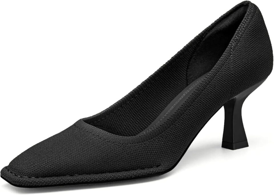 Women's Knit Stiletto Pumps - Summer Breathable Solid Color Pointed Toe High Heels for Work, Parties & Formal Occasions