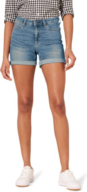 Amazon Essentials Women's Mid-Rise Slim Fit 4" Denim Shorts