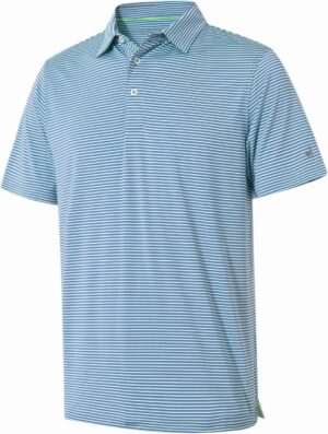 Golf Shirts for Boys Short Sleeve Moisture Wicking Dry Fit Performance Kids Youth Sport Striped Boys Polo Shirts