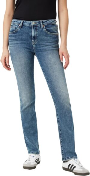 Mavi Women's Kendra High Rise Straight Boyfriend Jeans - Stretch Denim Jeans - Comfortable Jeans for Women, Machine Washable
