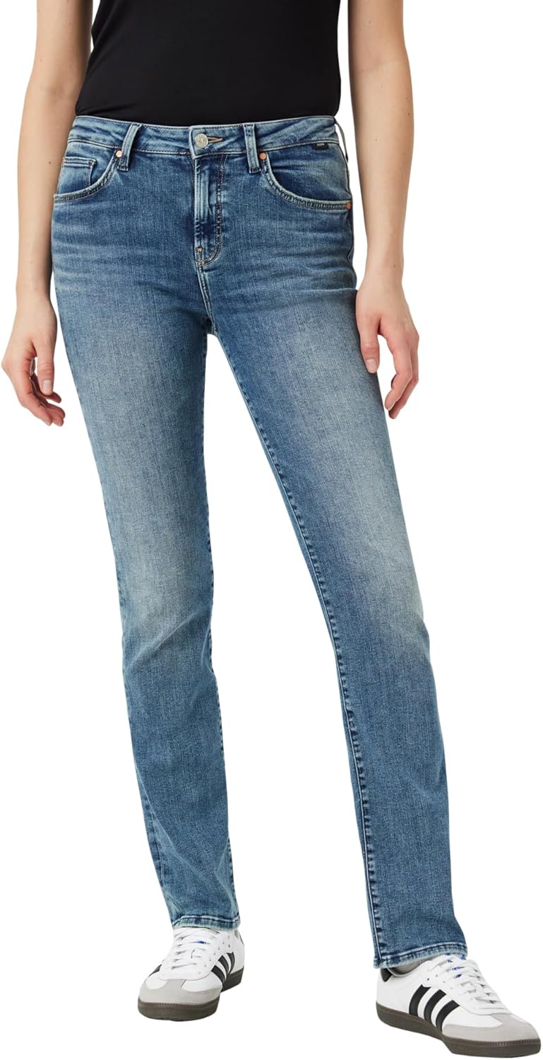 Mavi Women's Kendra High Rise Straight Boyfriend Jeans - Stretch Denim Jeans - Comfortable Jeans for Women, Machine Washable