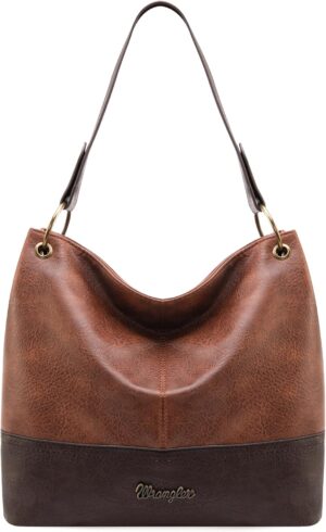 Wrangler Hobo Bags for Women Vegan Leather Top Handle Shoulder Purses and Handbags