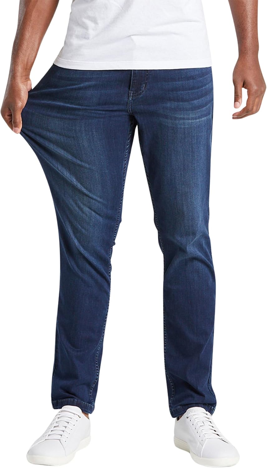 Mugsy Mens Jeans, Classic Fit, Stretch Denim Jeans for Men, Comfortable, 4-Way Stretch, Flexible Pants, Size Up If Needed