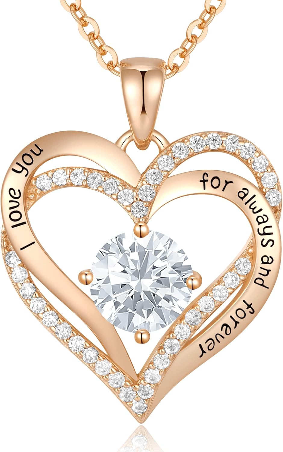 CDE Forever Love Heart Necklaces for Women, Wedding Anniversary, Birthday Mothers Day Gifts for Mom, Mother, Wife, Girlfriend, S925 Silver Jewelry with Birthstone Pendant
